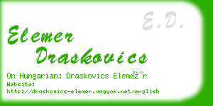 elemer draskovics business card